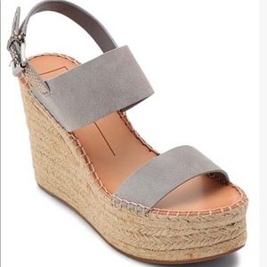 Dolce vita espadrille wedges grey and snake print